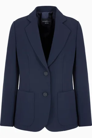 Emporio Armani Icon Einreihiger Blazer aus Triacetat-Gewebe