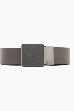 Emporio Armani Wendegürtel aus zweifarbigem Leder mit Plakette