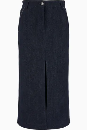 Giorgio Armani Midi-Rock der Denim Collection aus Baumwolldenim und Wolle