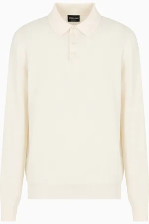 Giorgio Armani Poloshirt mit langen Ärmeln aus Kaschmir