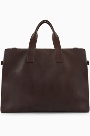 Emporio Armani Reisetasche aus Leder mit geprägtem Logo
