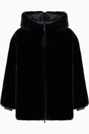 Emporio Armani Blouson mit Kapuze in Pelzoptik