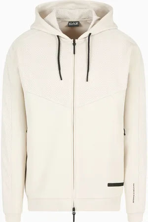 EA7 Sweatshirt mit Kapuze, gefertigt aus Baumwoll-Mischung