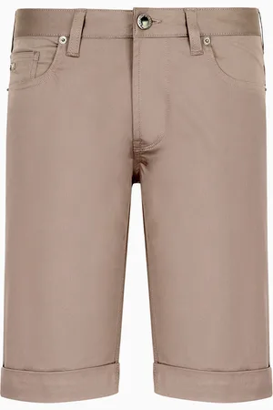 Emporio Armani Bermudashorts aus komfortabler glänzender Baumwolle mit Umschlag