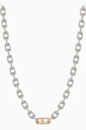 Emporio Armani Gliederhalskette aus zweifarbigem Edelstahl