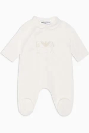 Emporio Armani Playsuit mit Claudine-Kragen aus Jersey mit Logo