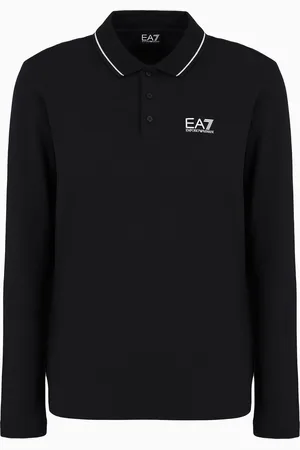 EA7 Core Identity Poloshirt mit??langen ??rmeln aus Baumwollstretch