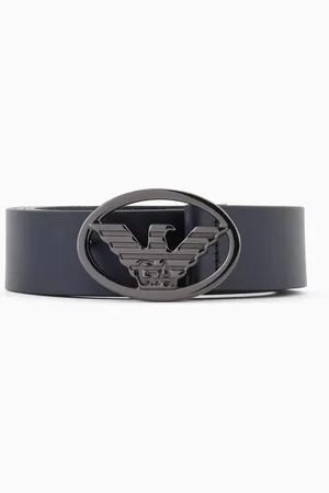 Emporio Armani Gürtel aus glattem Leder mit Adler-Plakette