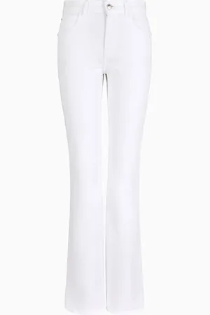 Emporio Armani Jeans J47 mit mittelhohem Bund und ausgestelltem Saum aus Stretch-Denim mit leichtem Used Look