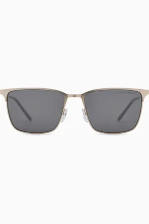 Emporio Armani Rechteckige Sonnenbrille in Asian Fit-Passform für Herren