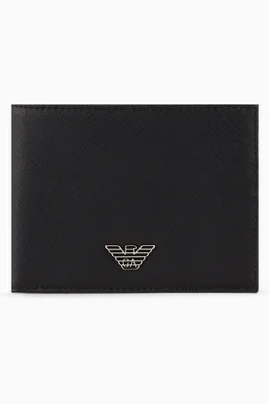 Emporio Armani ASV Portemonnaie mit Münzfach aus wiederaufbereitetem Saffiano-Leder mit Adler-Plakette
