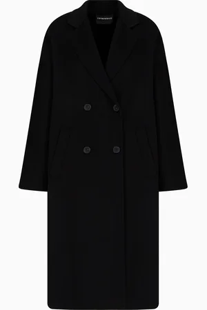 Emporio Armani Doppelreihiger Mantel aus Wolle-Kaschmir