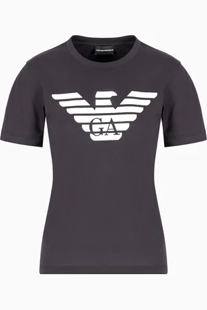 Emporio Armani T-Shirt aus Bio-Jersey mit ASV Logo-Print