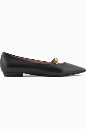 Emporio Armani Ballerinas aus Nappa mit spitzer Zehenpartie und Adlerplakette
