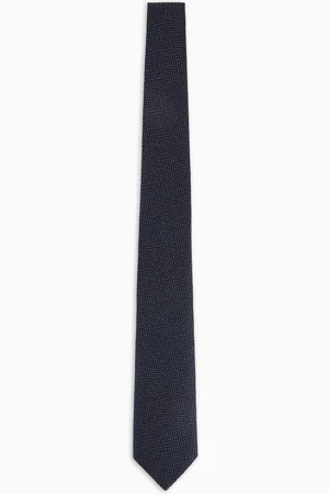 Emporio Armani Krawatte aus reiner Seide mit Allover-Muster aus Jacquard-Stoff