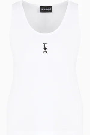Emporio Armani Top aus Baumwollstretch-Jersey mit Logo