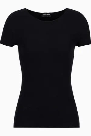 Giorgio Armani Pullover mit kurzen Ärmeln aus Viskose mit Links-Verarbeitung