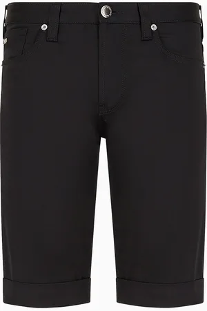 Emporio Armani Bermudashorts aus komfortabler glänzender Baumwolle mit Umschlag