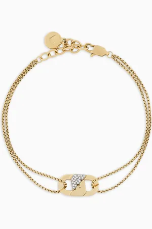 Emporio Armani Armband mit goldfarbener Edelstahl-Plakette