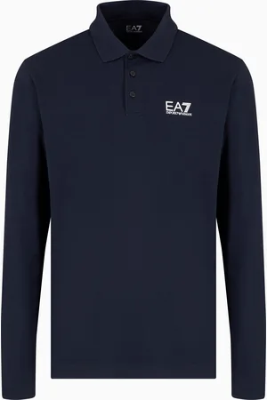 EA7 Core Identity Poloshirt mit??langen ??rmeln aus Baumwollstretch