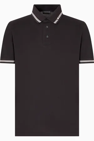 Emporio Armani Poloshirt in Pikee mit abgesetzter Kante am Kragen