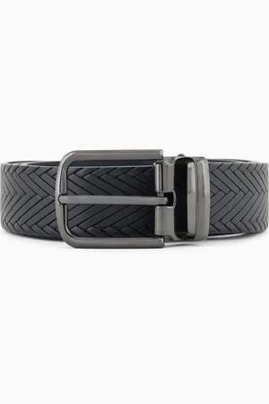 Emporio Armani Gürtel aus Leder mit Flecht-Print