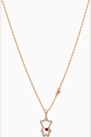Emporio Armani Halskette aus 14-karätig rosé vergoldetem Messing mit Anhänger