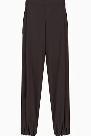 Emporio Armani Weite Hose mit elastischem Bund aus superleichtem Bi-Stretch-Nylon