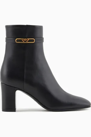 Emporio Armani Ankle-Boots aus Nappa mit Adlerplakette