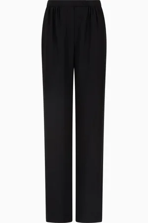 Emporio Armani Hose mit weitem Bein, gefertigt aus Lurex-Crêpe