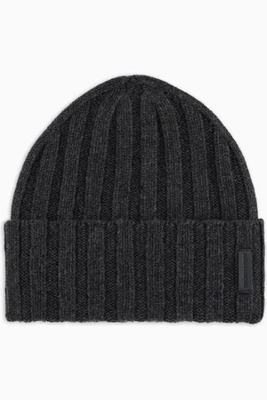 Emporio Armani Rippstrick-Mütze aus reinem Kaschmir