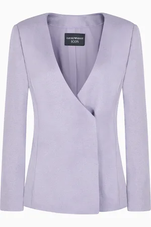 Emporio Armani Icon Jacke mit V-Ausschnitt, aus Sablé-Gewebe