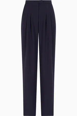 Emporio Armani Hose mit Bundfalten aus technischem Cady