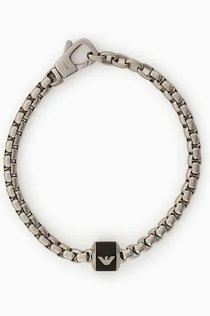 Emporio Armani Armreif aus schwarzer Marmorkette