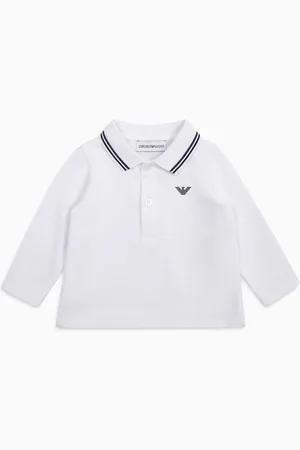 Emporio Armani Poloshirt mit langen Ärmeln aus Pikee mit Stretchanteil und profiliertem Kragen