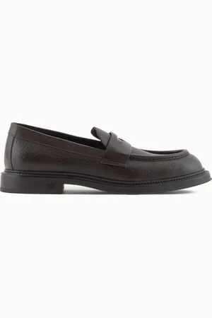 Emporio Armani Mokassins aus genarbtem Leder