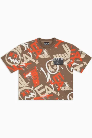 EA7 Graphic Series Boy T-Shirt aus Baumwoll-Jersey