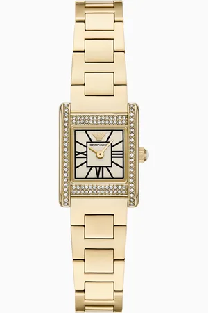 Emporio Armani Zweizeigeruhr mit Armband aus goldfarbenem Edelstahl