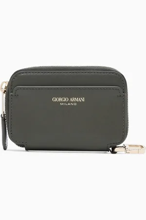 Giorgio Armani Mini-Portemonnaie mit umlaufendem Reißverschluss, gefertigt aus Leder