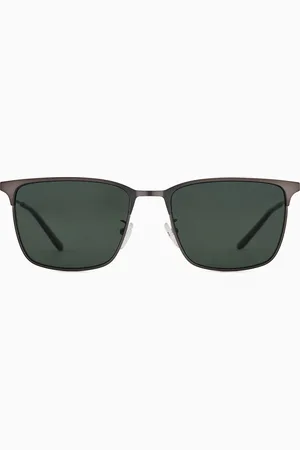 Emporio Armani Rechteckige Sonnenbrille in Asian Fit-Passform für Herren