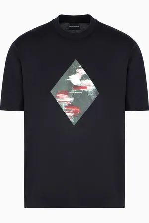 Emporio Armani ASV T-Shirt aus einer Jersey-Lyocell-Mischung mit abstraktem Print