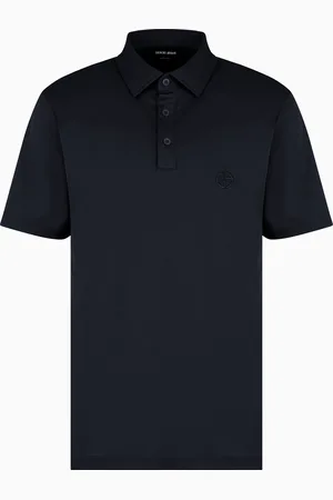 Giorgio Armani Poloshirt aus Baumwoll-Interlock mit Logostickerei