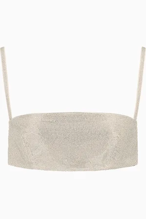 Emporio Armani Bandeau-Top mit Trägern, die Strasssteinen besetzt sind