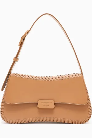 Emporio Armani Schultertasche aus Leder mit Flechtung