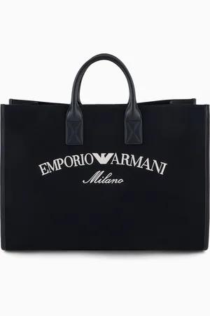 Emporio Armani Shopper aus Canvas mit Logo-Stickerei