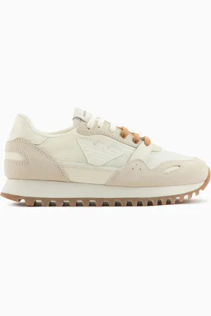 Emporio Armani Sneaker aus Mesh mit Veloursleder-Details und Adler-Patch