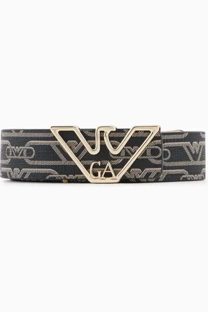 Emporio Armani Gürtel mit Adler-Plakette im Monogramm-Print-Design