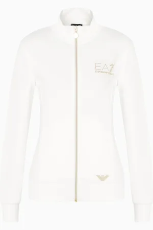 EA7 Evolution Sweatshirt mit Rei??verschluss aus elastischer Viskose-Mischung
