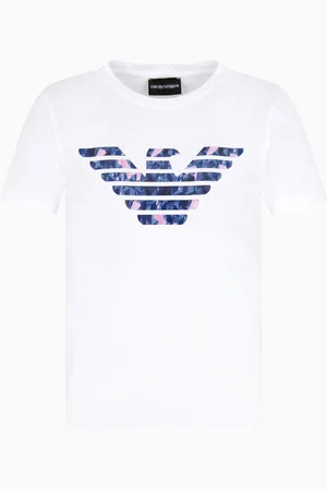Emporio Armani ASV Slim Fit T-Shirt aus Stretchjersey mit Maxi-Adler-Print