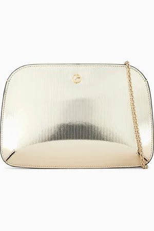 Giorgio Armani Clutch la Prima aus laminiertem Leder mit Streifenmuster